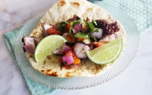 Grilled Octopus Tacos [image source: Cupcakes, Cocktails & Kids], crowdink, crowd ink, crowdink.com, crowdink.com.au