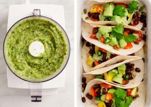 Veggie Tacos with Avocado-Tomatillo Sauce [image source: loveandlemons], crowdink, crowd ink, crowdink.com, crowdink.com.au