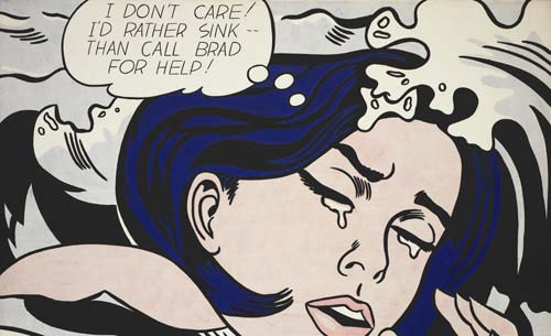 crowdink.com, crowdink.com.au, crowd ink, crowdink, Drowning Girl by Roy Lichtenstein (Image Source: NGV Website)
