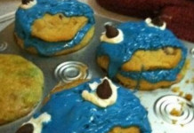 Cookie Monster Mini Cupcake, food, foodie, cupcakes,