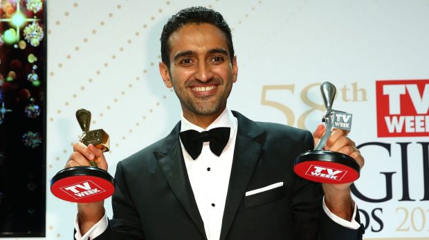 The Project's Waleed Aly poses with the Gold Logie and Silver Logie for Best Presenter ( Photo: Getty Images), crowdink.com, crowdink.com.au, crowdink, crowd ink