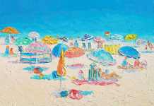 Crowded Beach Painting by Jan Matson, crowd ink, crowdink, crowdink.com, crowdink.com.au