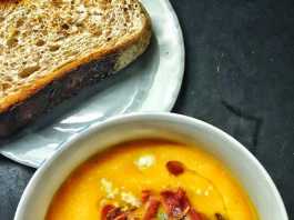 Roasted Butternut Soup with bacon and blue cheese, crowdink, crowd ink, crowdink.com, crowdink.com.au