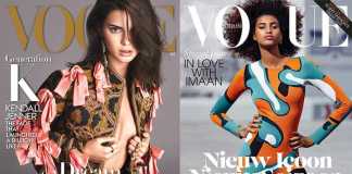 Kendall Jenner vs Iman Hammam [image source: Vogue US / Vogue Netherlands], crowd ink, crowdink, crowdink.com, crowdink.com.au