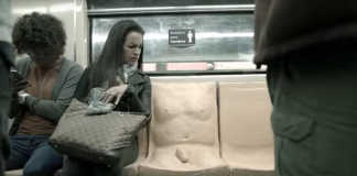 crowdink.com, crowdink.com.au, crowd ink, crowdink, “For men only” subway seat (Image Source: YouTube)
